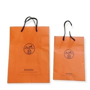 Authentic Iconic Orange Hermes paper bag gift bags